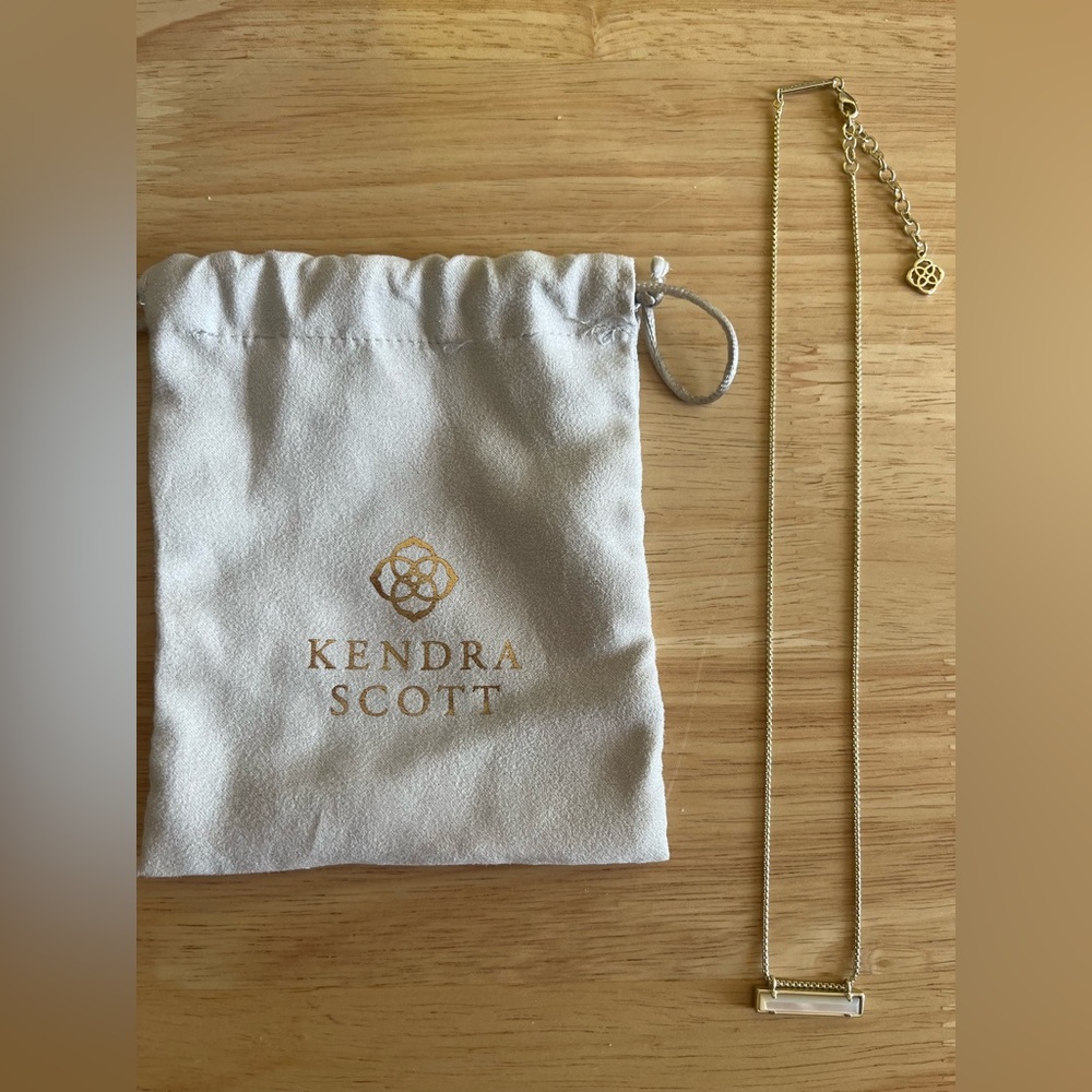 Kendra Scott custom from Color Bar gold and mother of pearl Leonor Necklace